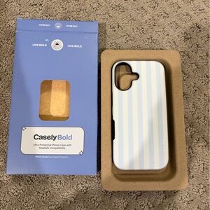 Casely Blue and White Striped Phone Case